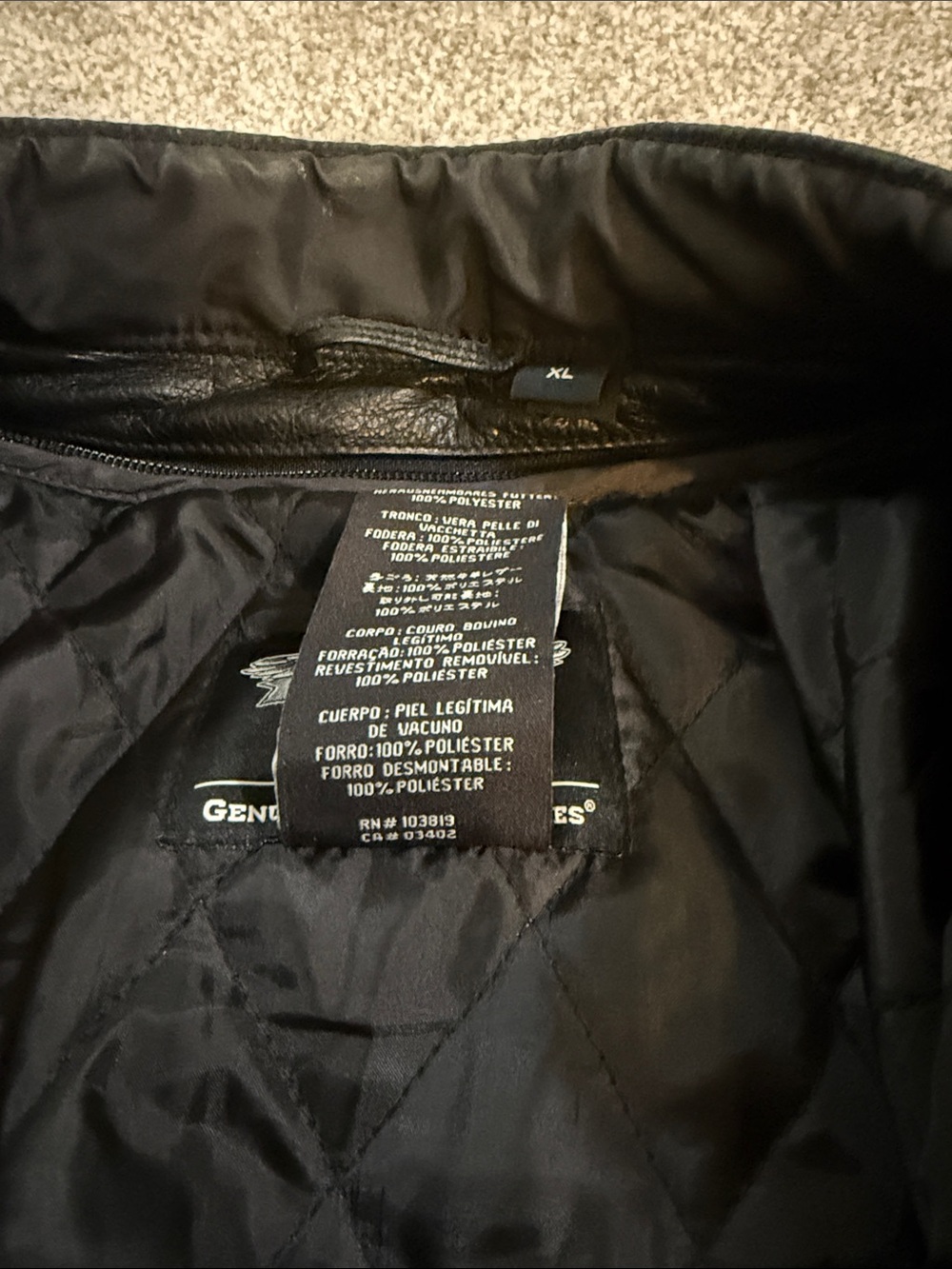 Harley-Davidson Black and Gray Men's Motorcycle Leather Jacket XL - Picture 3 of 6